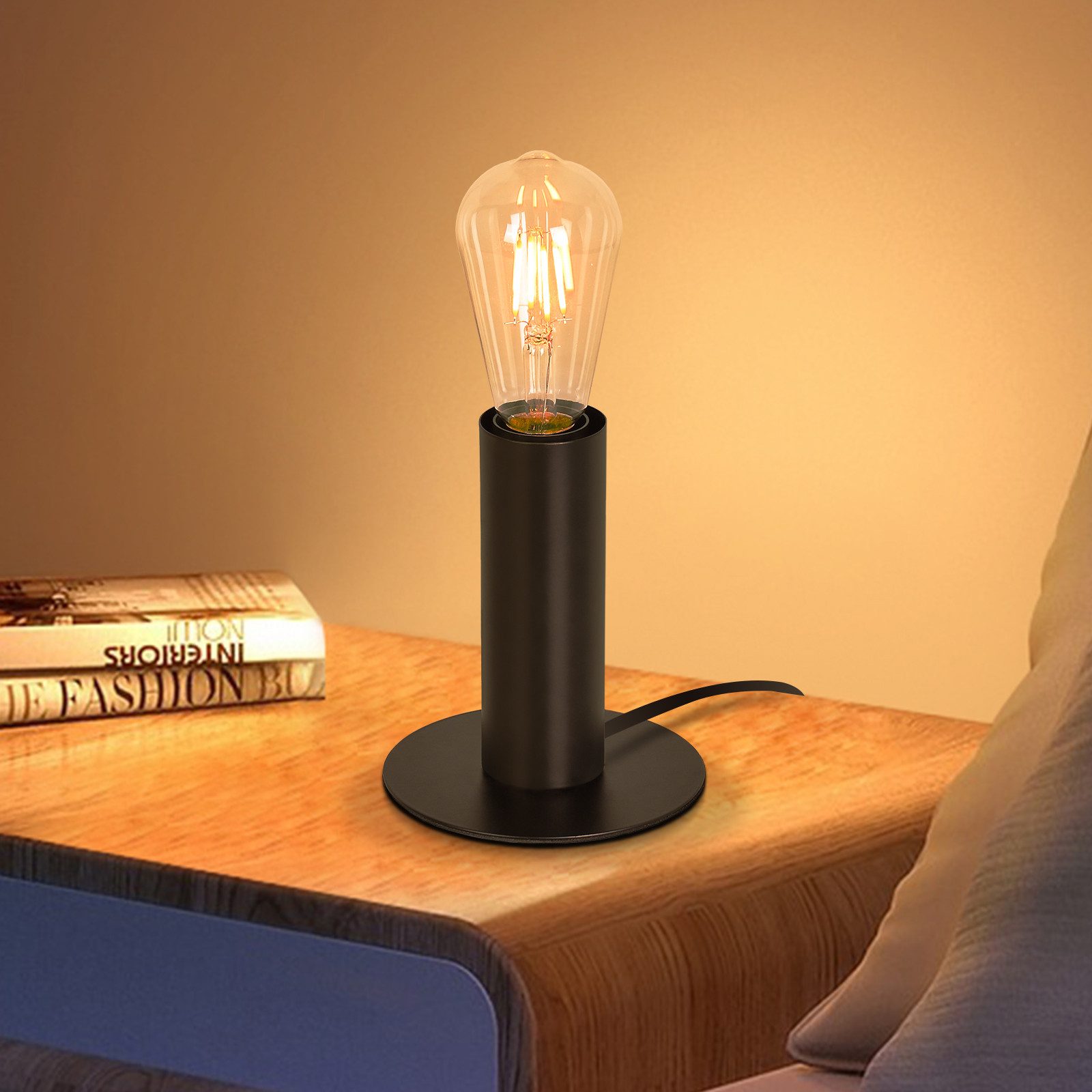 ZMH Lámpara De Mesa Táctil Regulable Con Función De Carga USB Y Pantalla De Tela 95866625