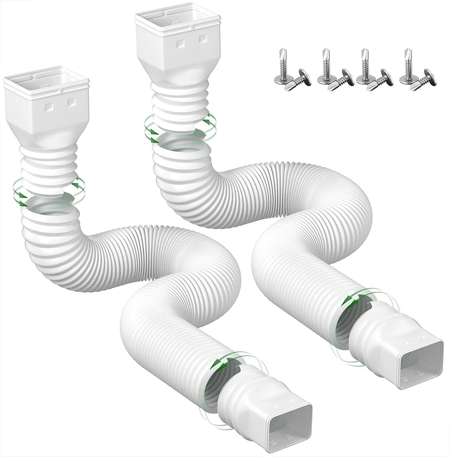 plusgutter Lot de 2 rallonges flexibles pour gouttière de descente