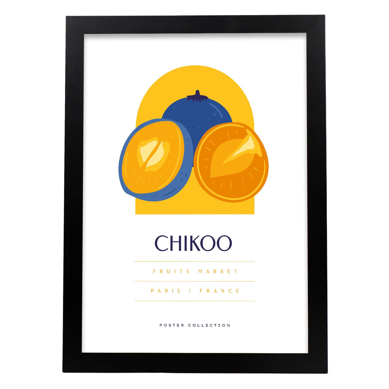 Nacnic póster pop art abstracto. chikoo ilustraciones artísticas modernas para la decoración de interiores. marco negro - a3