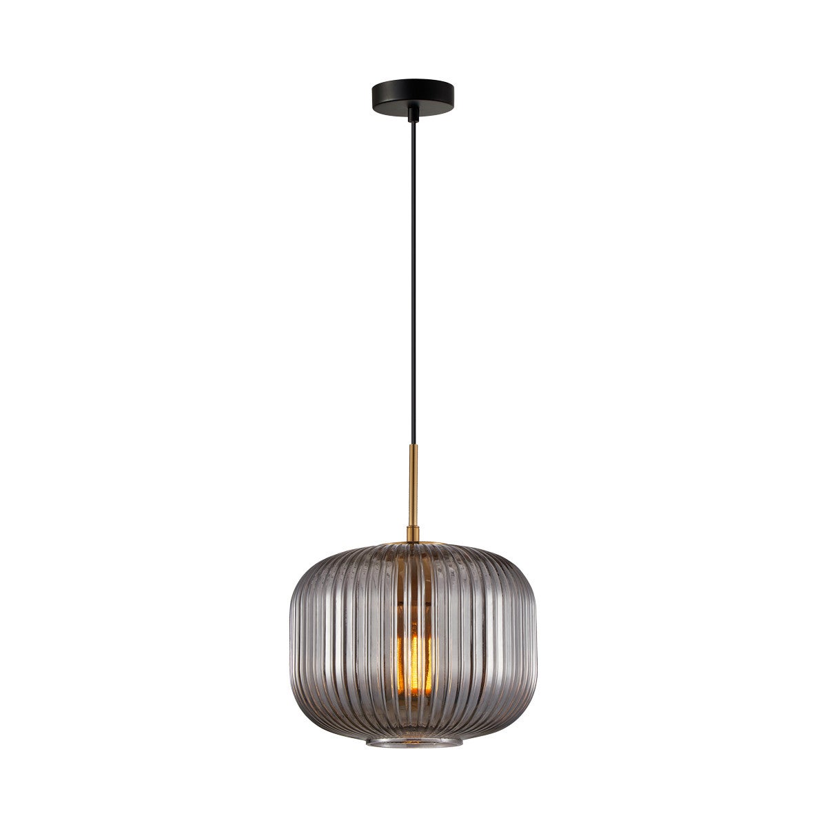 Lampa wisząca Gavino czarno-złota-dymiona 1xE27x40W nowoczesna wym: 104 x 25,5 x 25,5 cm szkło Italux