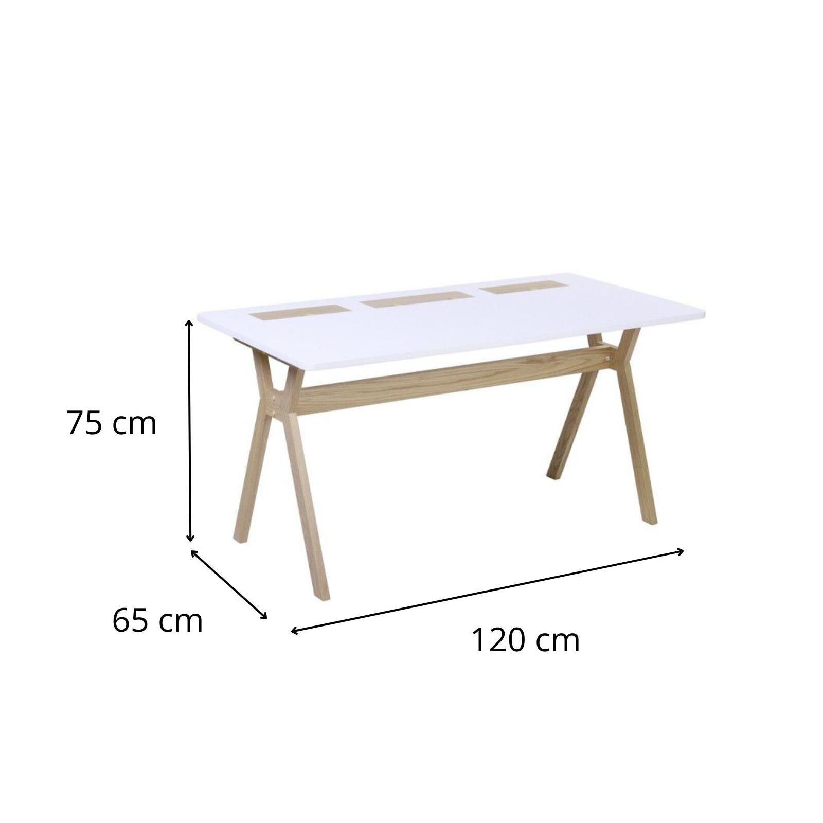 Bureau scandinave 120 cm MOBOX blanc - 3