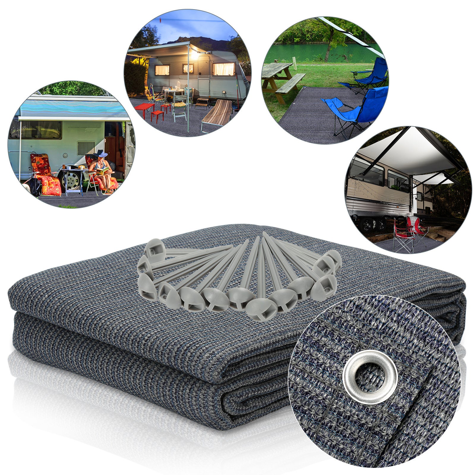 Dywanik do namiotu 250x600 cm HDPE PEHD XXL dla campingu grupowego