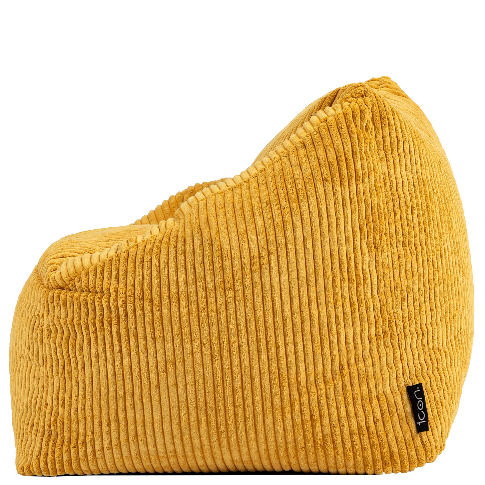 Lot de 2 poufs fauteuils enfant Icon velours côtelé jaune ocre, chambre, salon, 55x55xcm Oeko-Tex® - 5