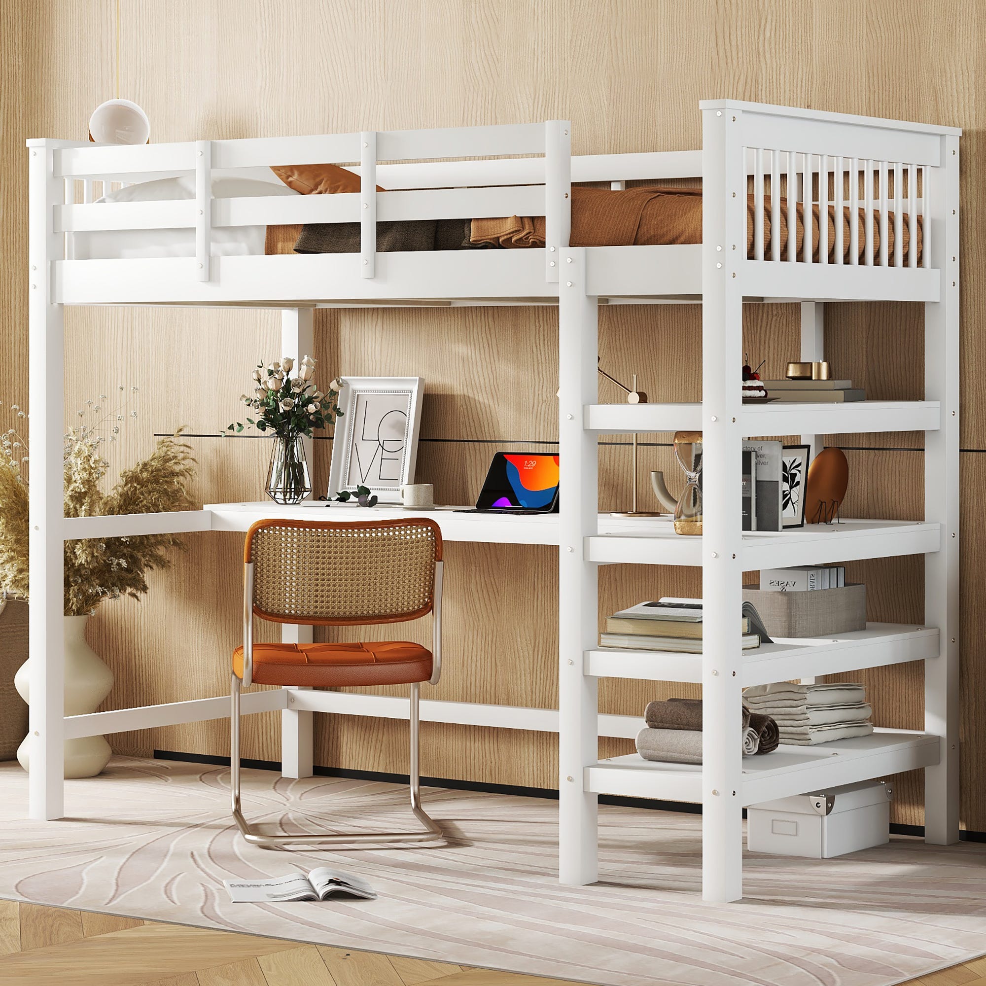 Sapgaks Lit superposé enfan 90x200 avec Armoire,lit Mezzanine 2 Places avec Bureau,lit Enfant Fille avec barriereé,Mezzanine escalier rangements,Blanc Sapgaks Lit superposé enfan 90x200 avec Armoire,lit Mezzanine 2 Places avec Bureau,lit Enfant Fille avec barriereé,Mezzanine escalier rangements,Blanc