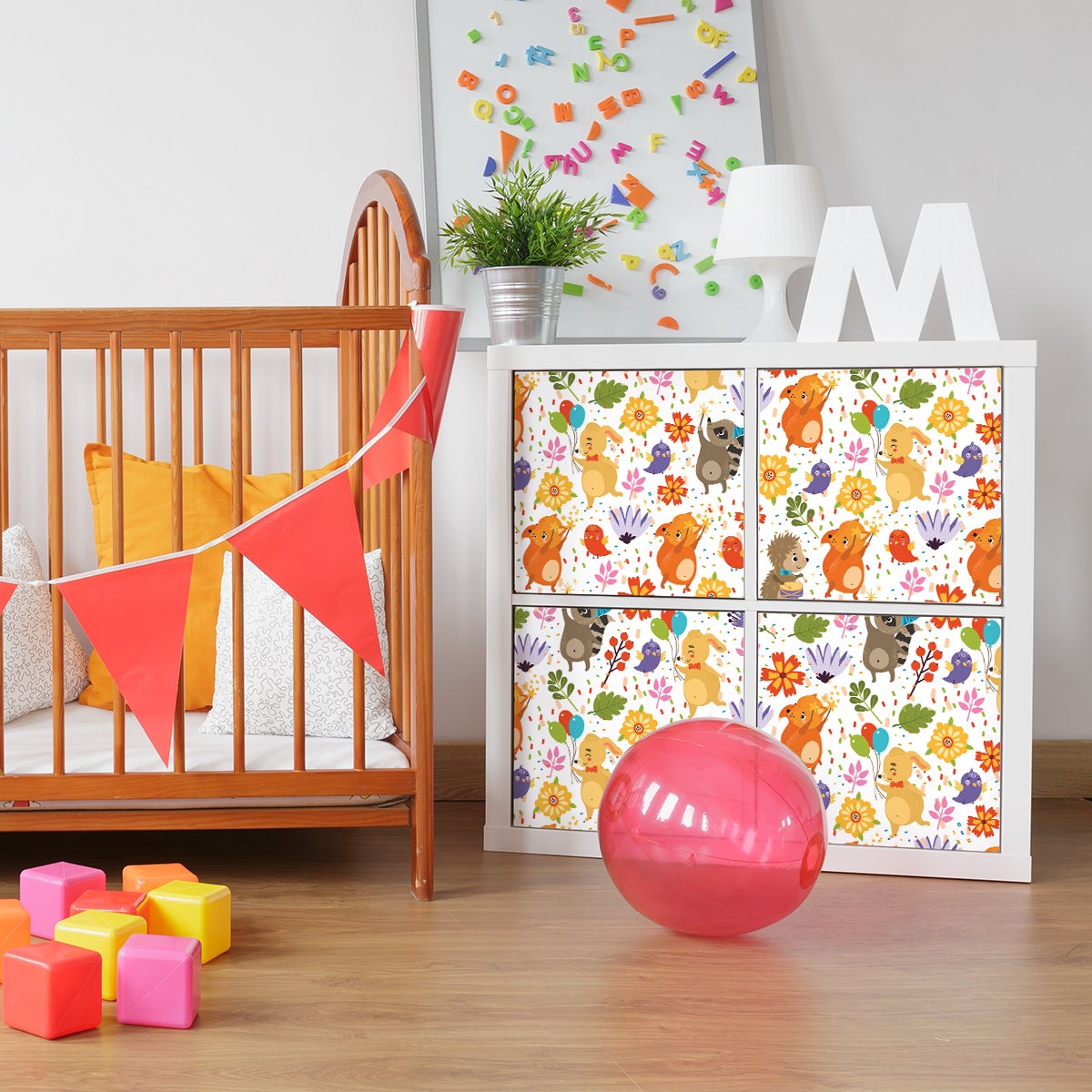 Pegatina muebles para niños animales en las cercanías - adhesivo de pared - revestimiento sticker mural decorativo - 40x60cm - 3