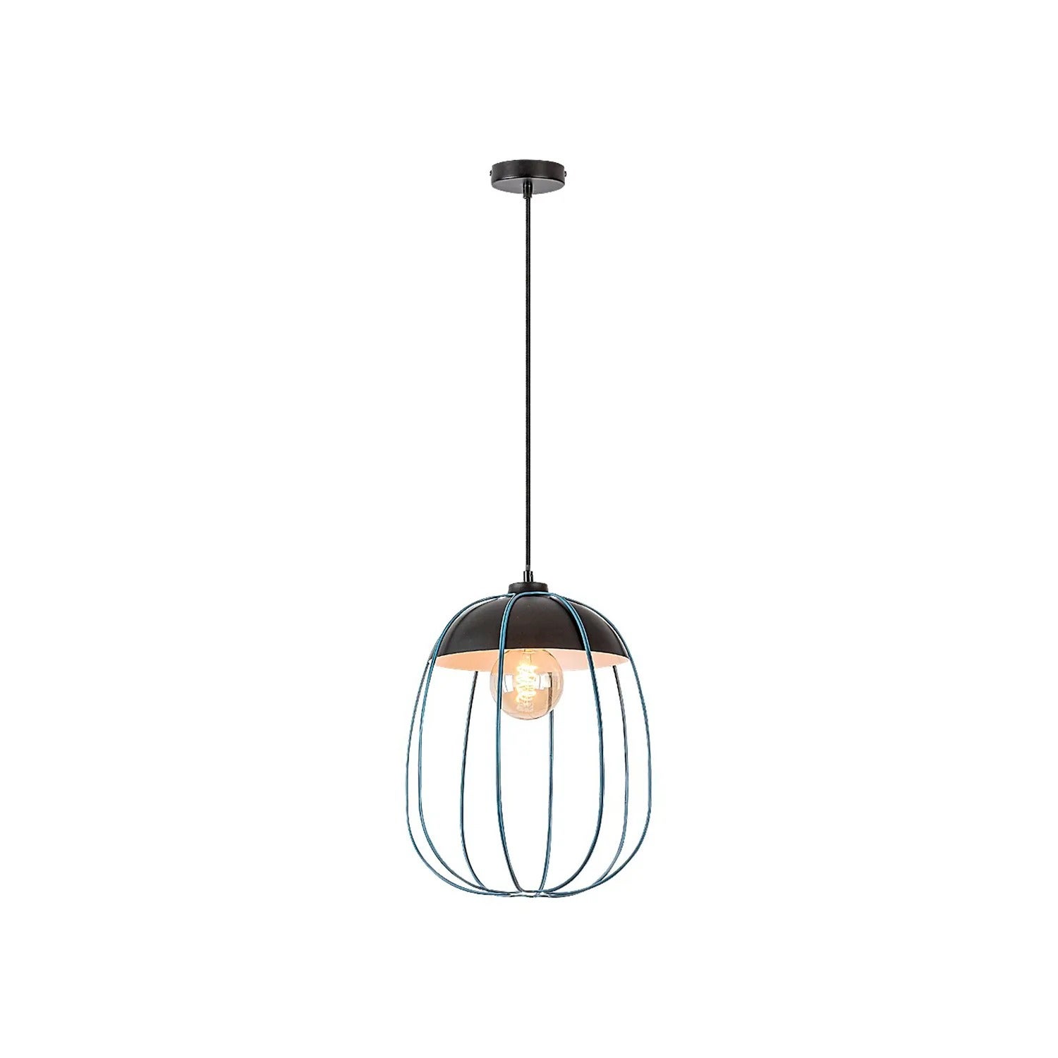 Lampa wisząca Svens czarny matowa-niebieska 1xE27x60W metal wym:150x27x27cm IP20 Rabalux