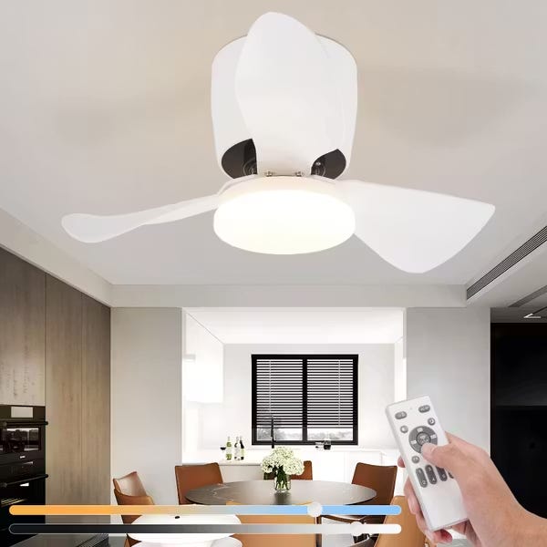 Ventilatore a soffitto con luce BEGEJ con telecomando LED Marrone scuro Ventilatore a soffitto con luce BEGEJ con telecomando LED Marrone scuro