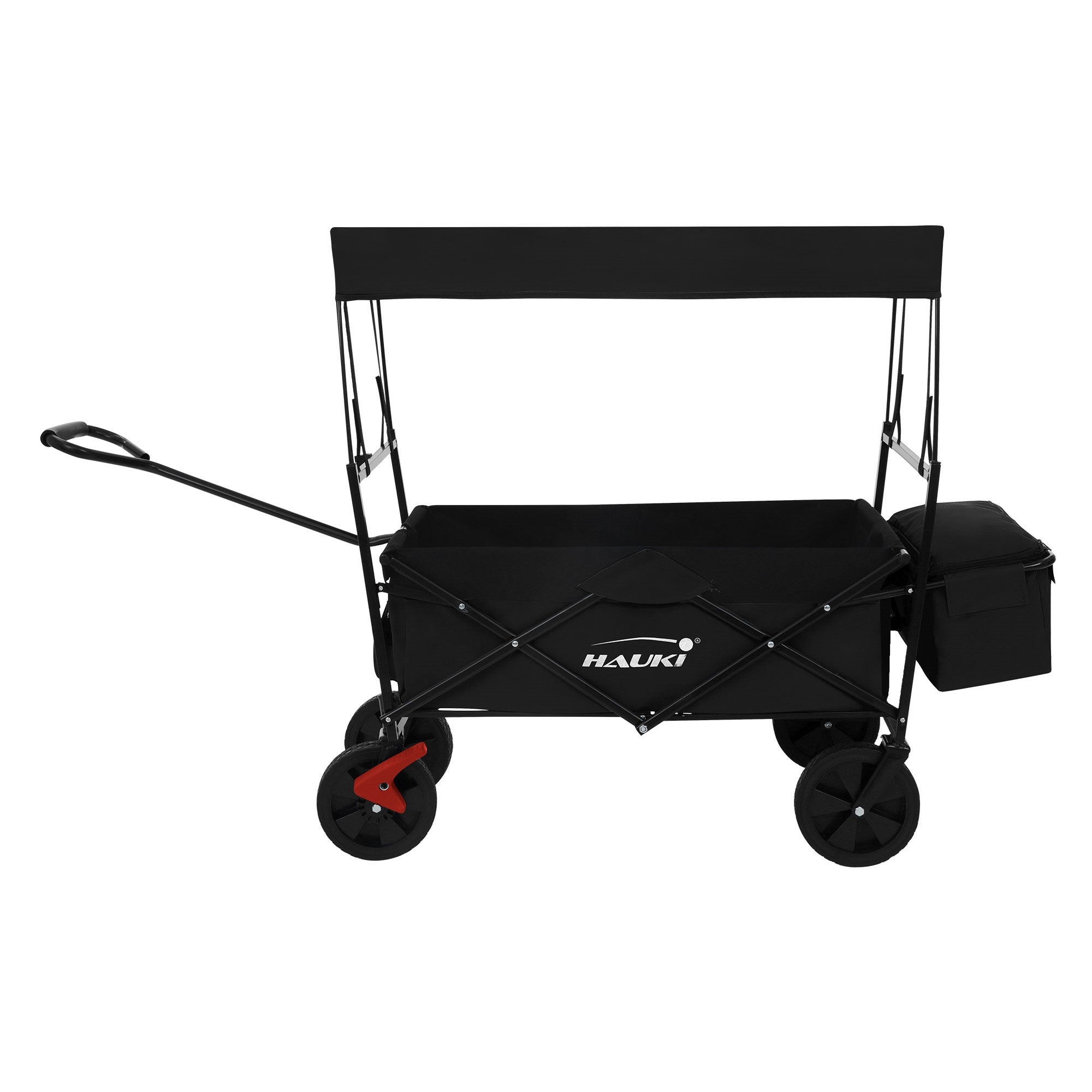 Chariot de transport pliable avec toit noir avec poches pour enfants charge 80kg - 2
