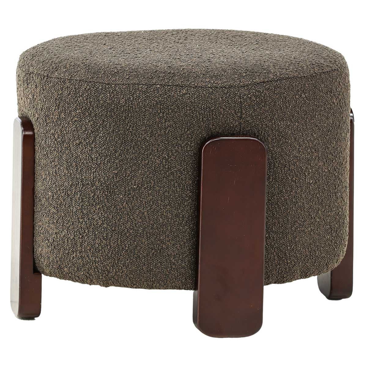 Coffey puf, podnóżkiem Ø52,5cm brązowy, ciemny szary.