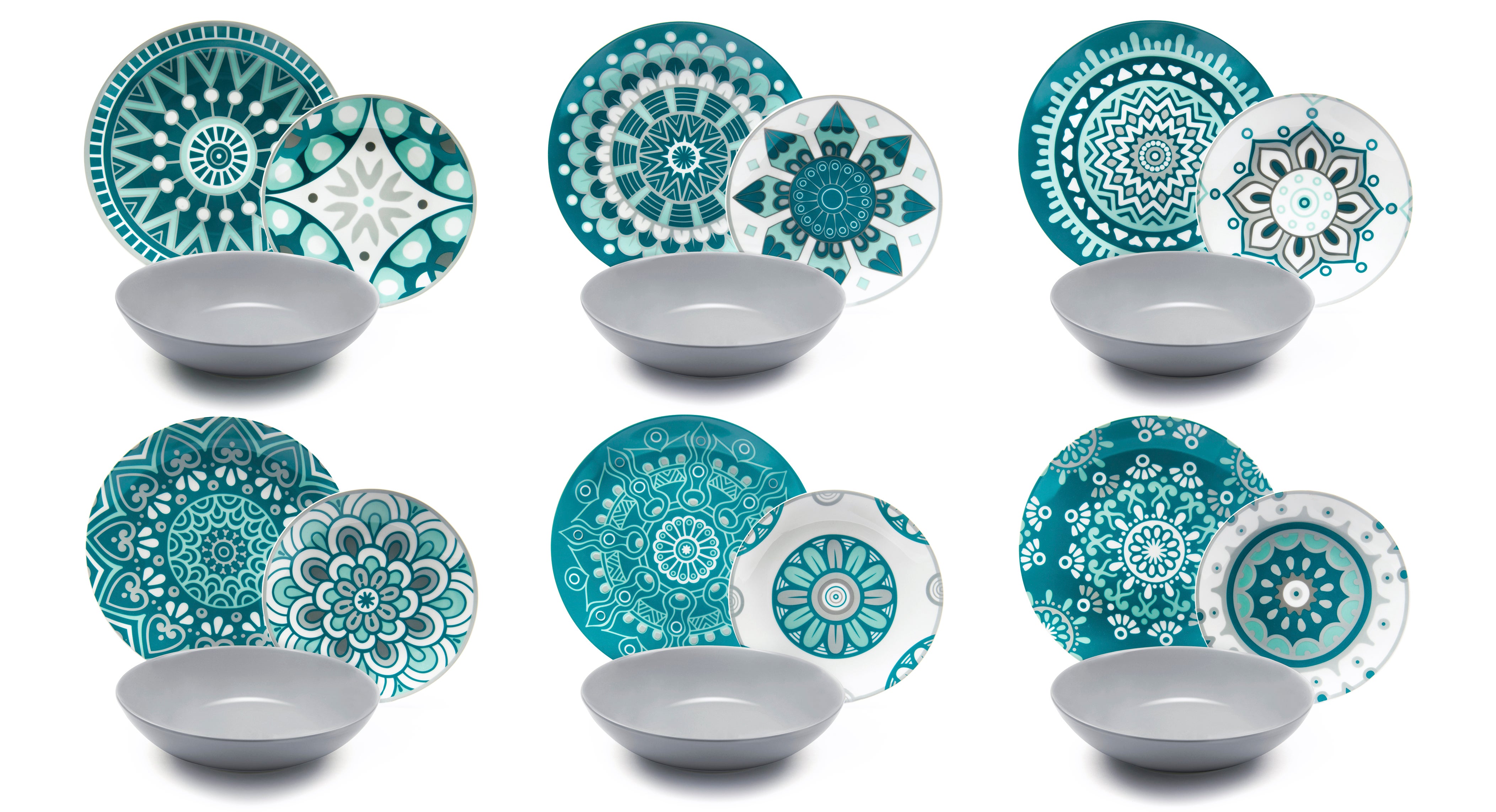 Servizio Piatti Excelsa Bari Vecchia 18 Pezzi – Per 6 Persone – Porcellana E Stoneware – Lavastoviglie E Microonde