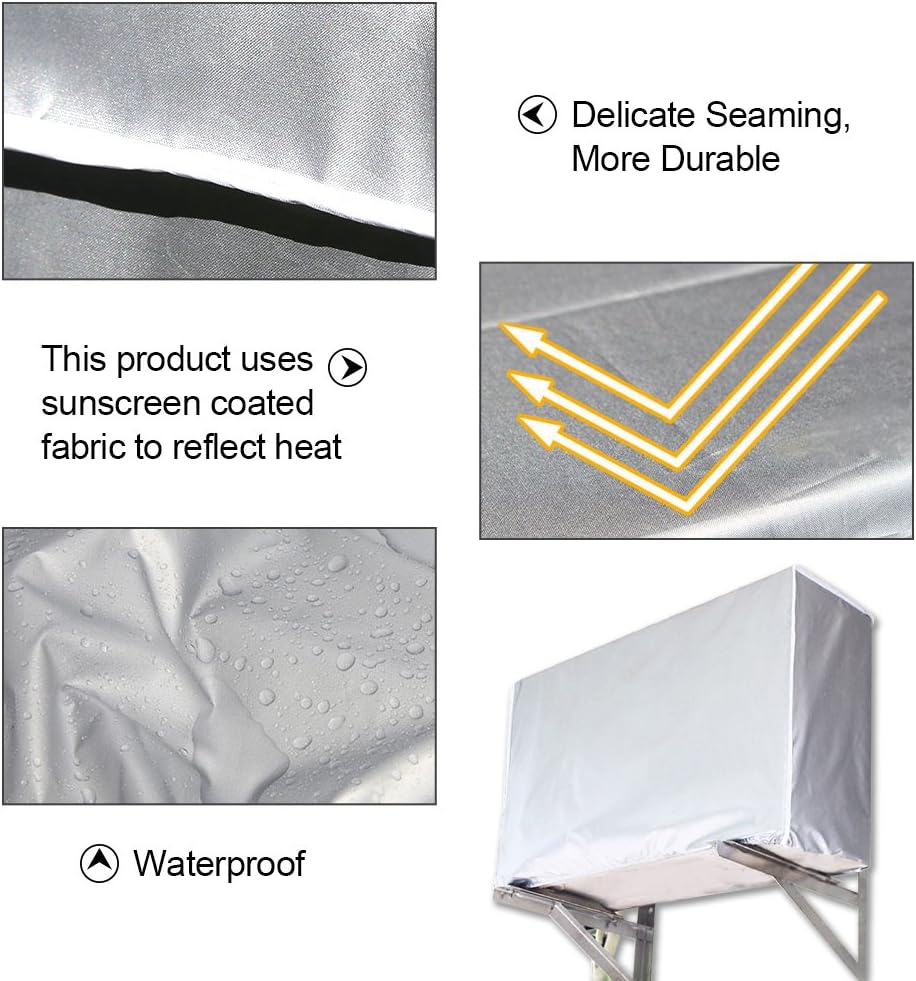 Housse pour climatiseur extérieur, housse imperméable et anti-poussière pour usage domestique (86 * 32 * 56 cm) - 4