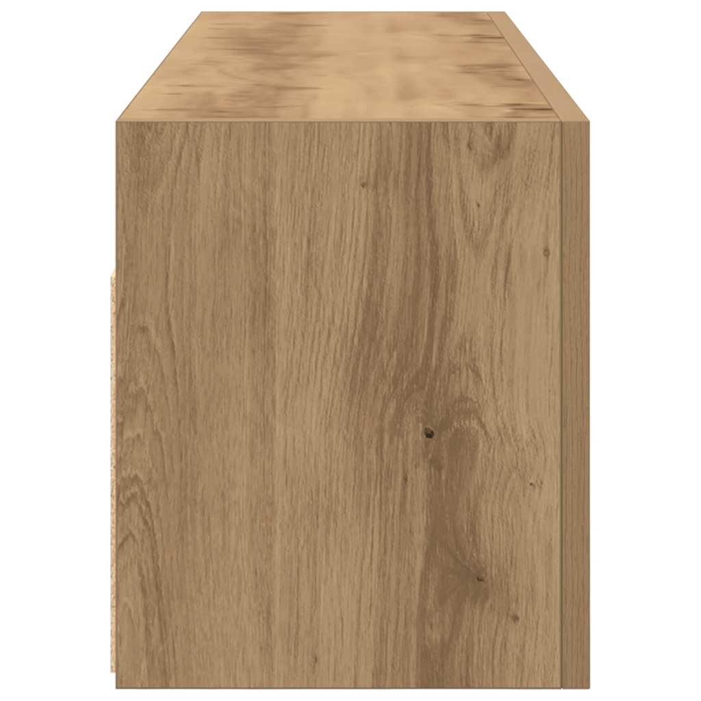 Pensile da bagno in rovere realizzato a mano in legno ingegnerizzato - 6