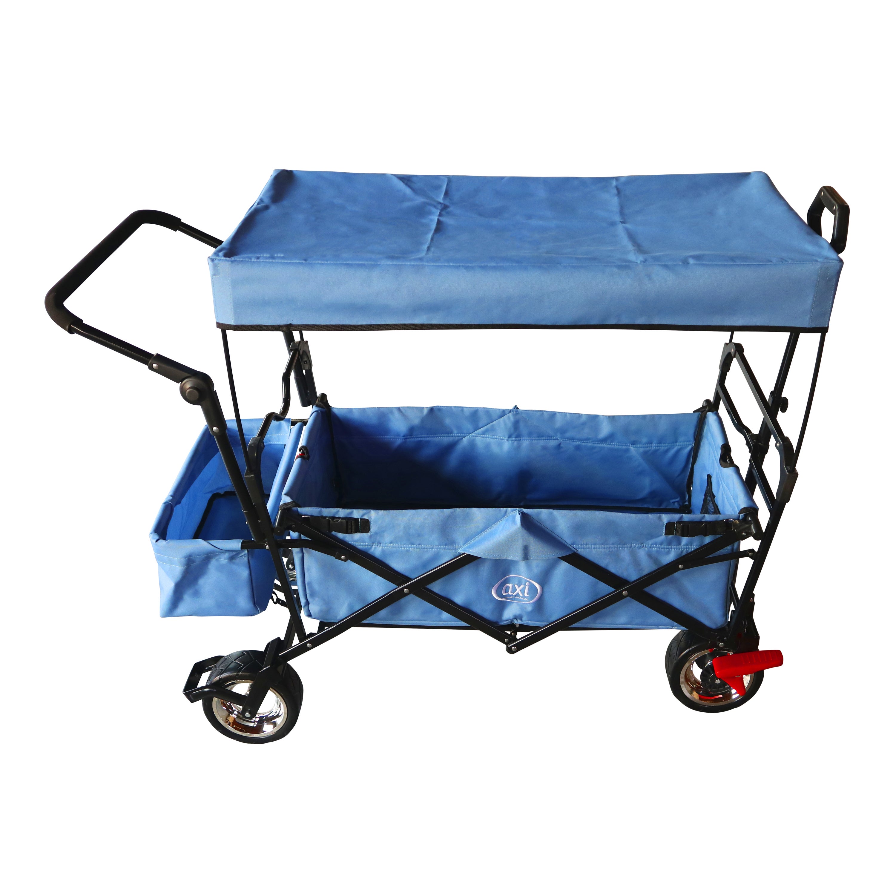 AXI AB210 Chariot pliable avec toit, sac, frein et barre de poussée Gris | Chariot pliable / charrette de jardin - 3