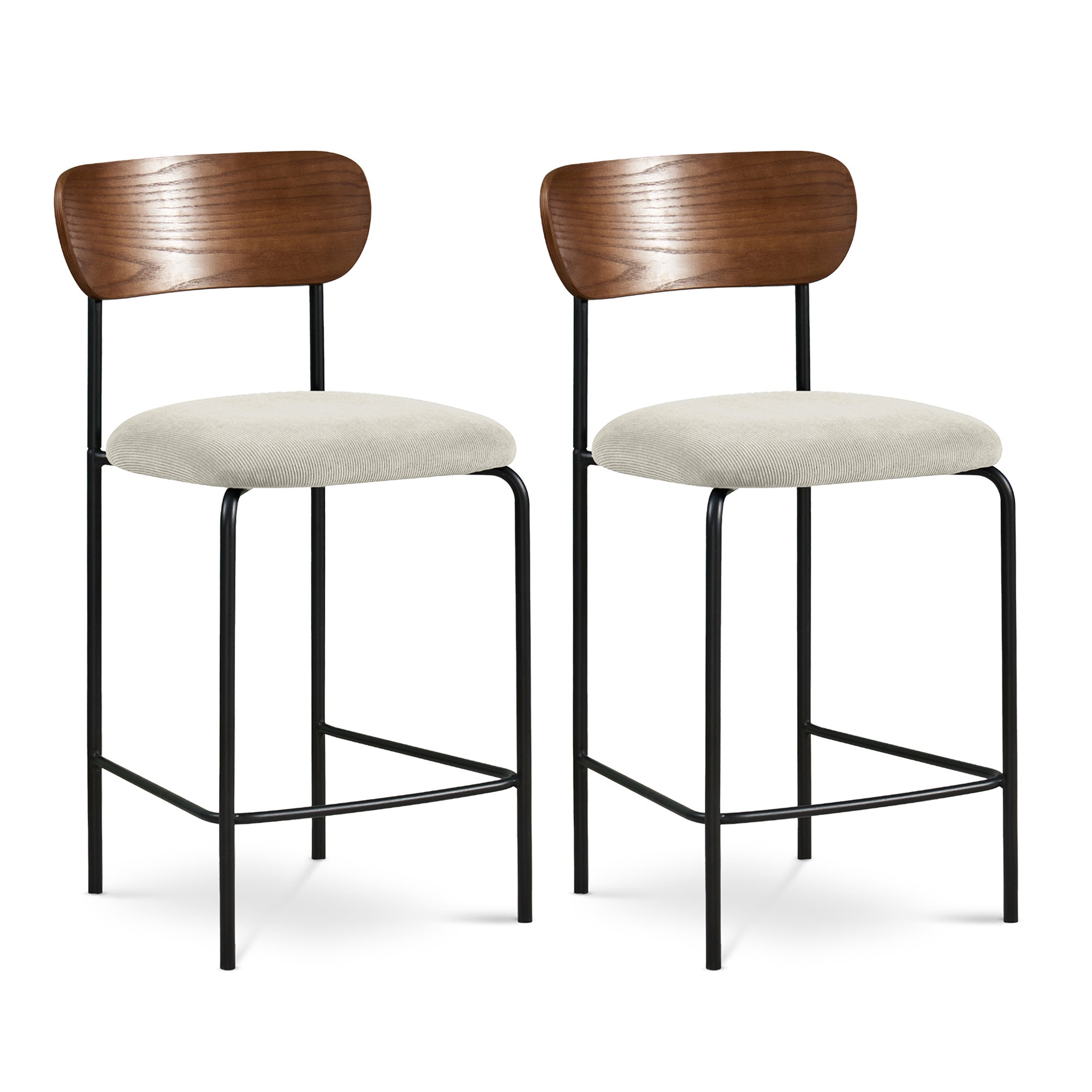 Zestaw 2 krzeseł barowych OLIVIA w stylu skandynawskim w kolorze khaki