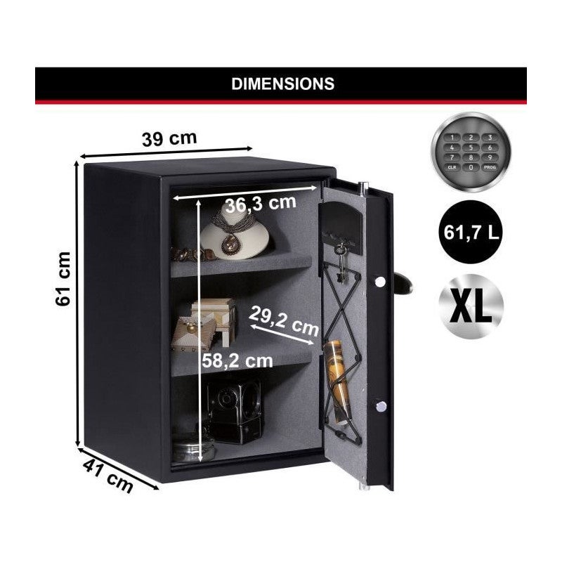 Coffre-Fort Haute Sécurité - MASTER LOCK - T6-331ML - Combinaison Électronique - Large 61,7 Litres - 5