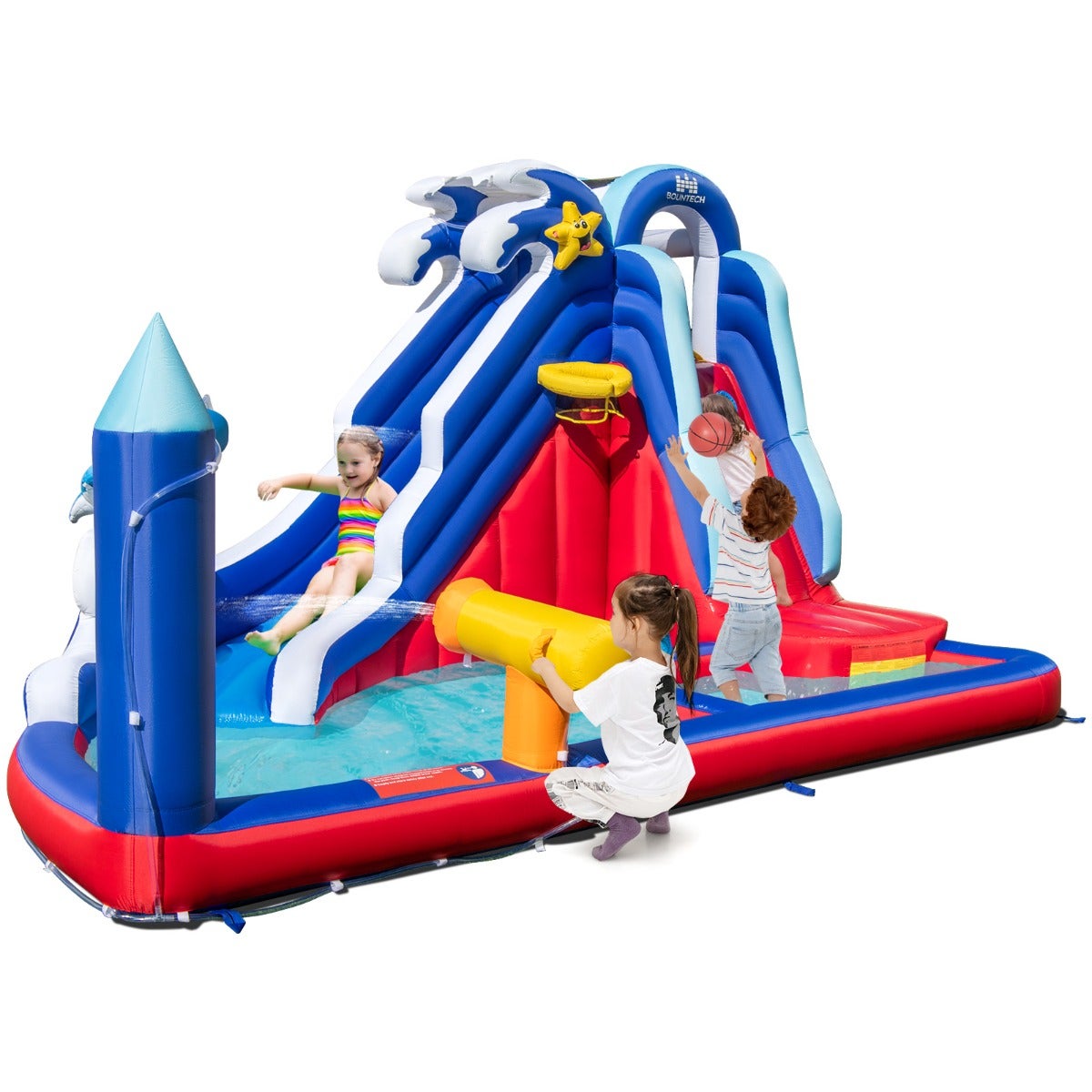 Jeu D'Anneaux Flottants Pour Piscine - Triangle Natation Mousse Avec Balles - Jeux Piscine Extérieur