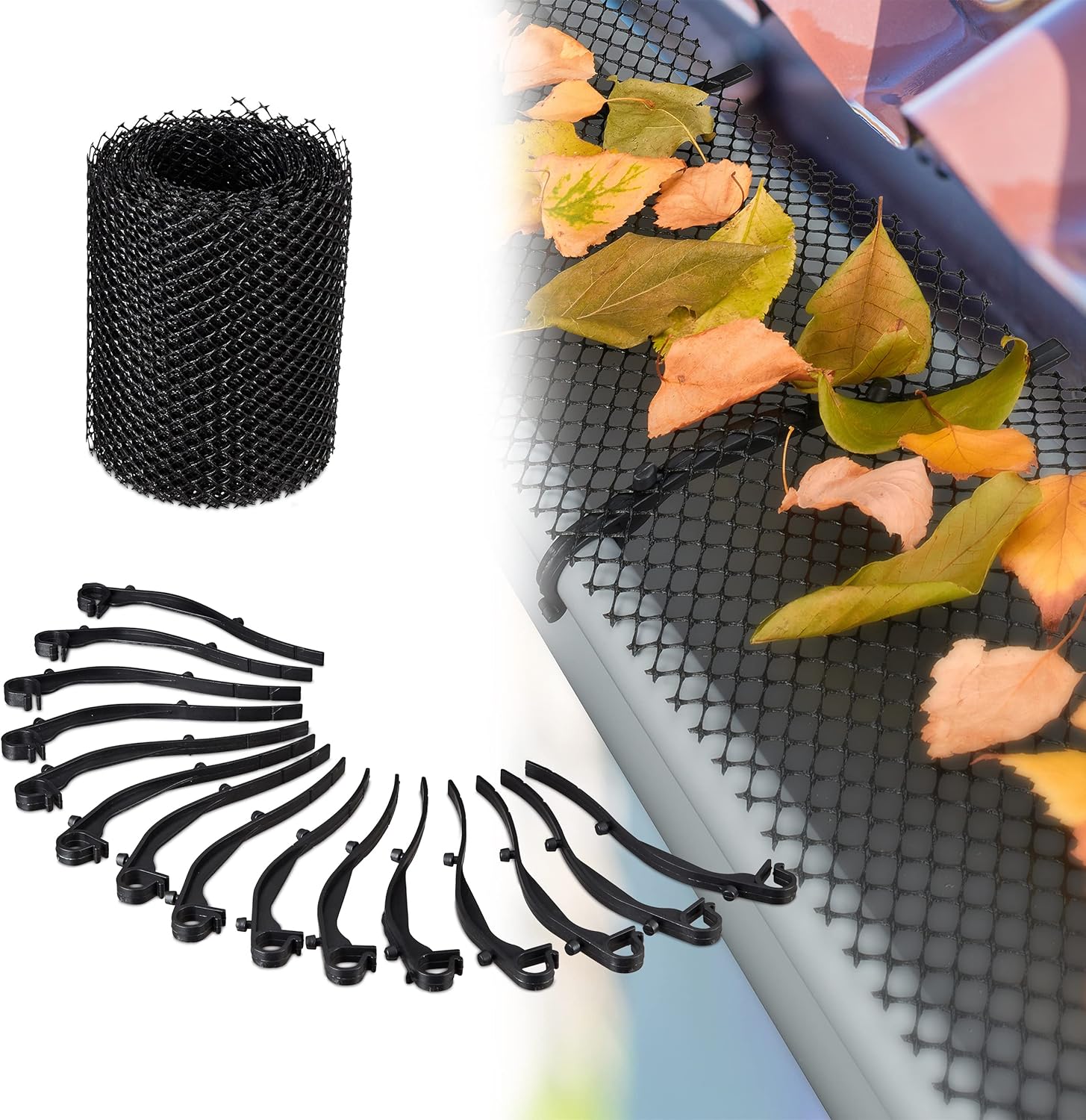 Lot De 20 Clips Noirs Pour Brosse De Gouttière - Universels, 150 Mm - Fixation Solide, Espacement 1 Mètre - 5