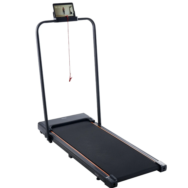 Bieżnia flat pad płaska biurowa domowa składana 120 kg czarna amortyzacja