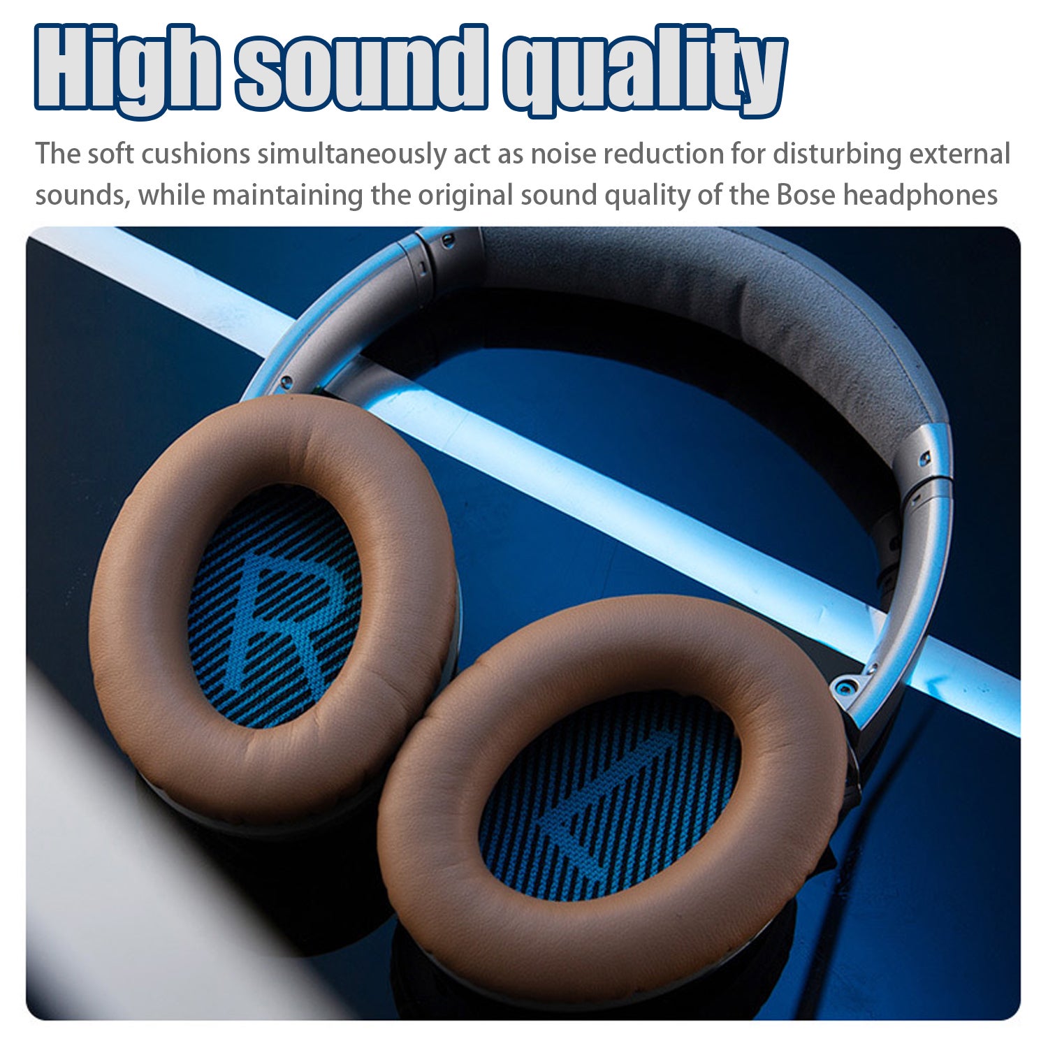 Coussinet de remplacement pour casque Bose QC15 QC25 QC35 AE 2 Beige - 6