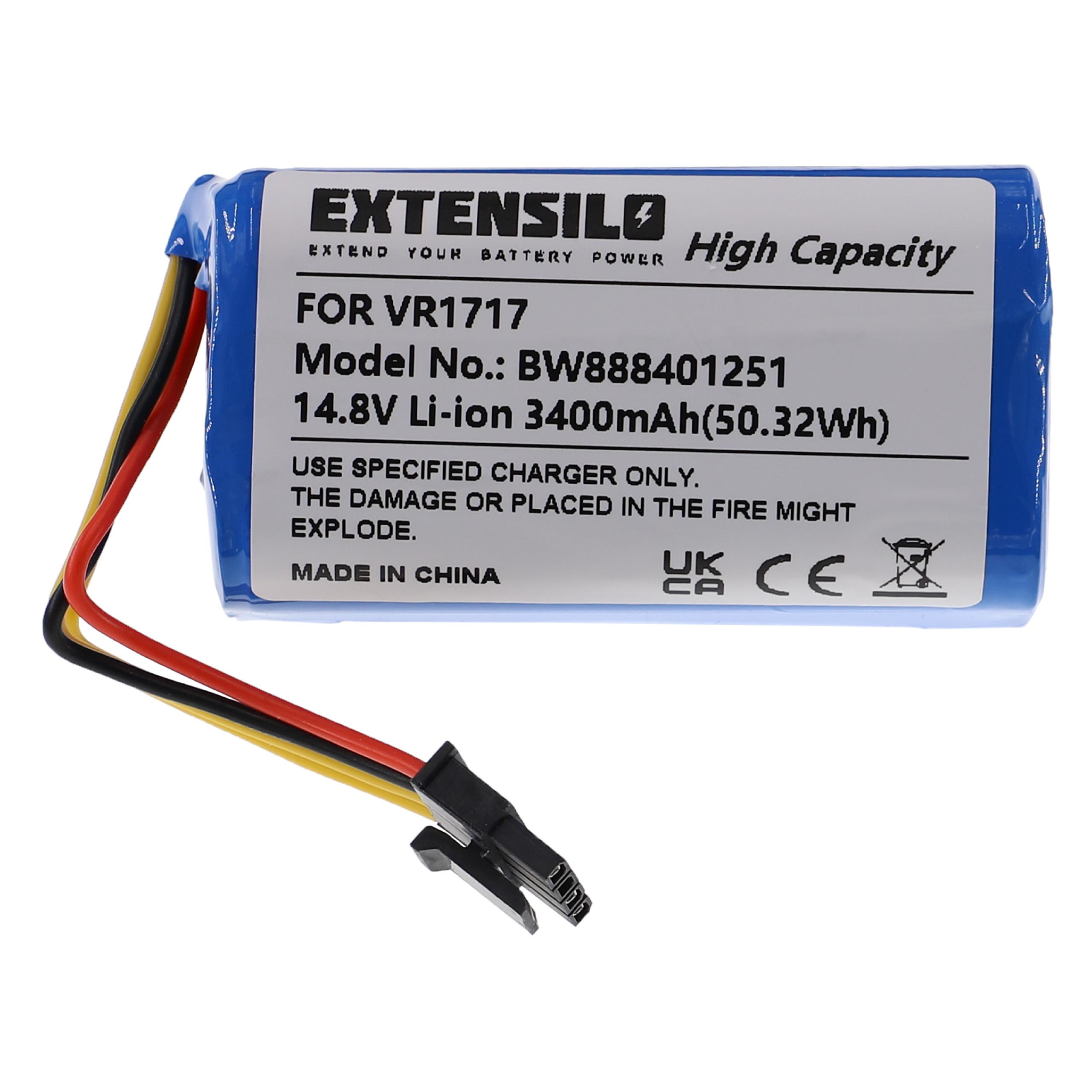 Vhbw Batteria Sostitutiva Per Aspirapolvere Robot Sencor SRV4000, SRV4250 E Modelli Simili | 3000mAh, 14.4V, Li-Ion, Lunga Durata - 2