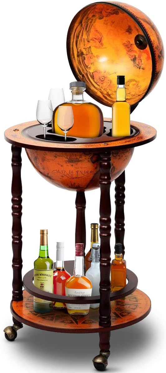 Bar globe terrestre - HELLOSHOP26 - Casier à vin - Bois - Vintage - 3