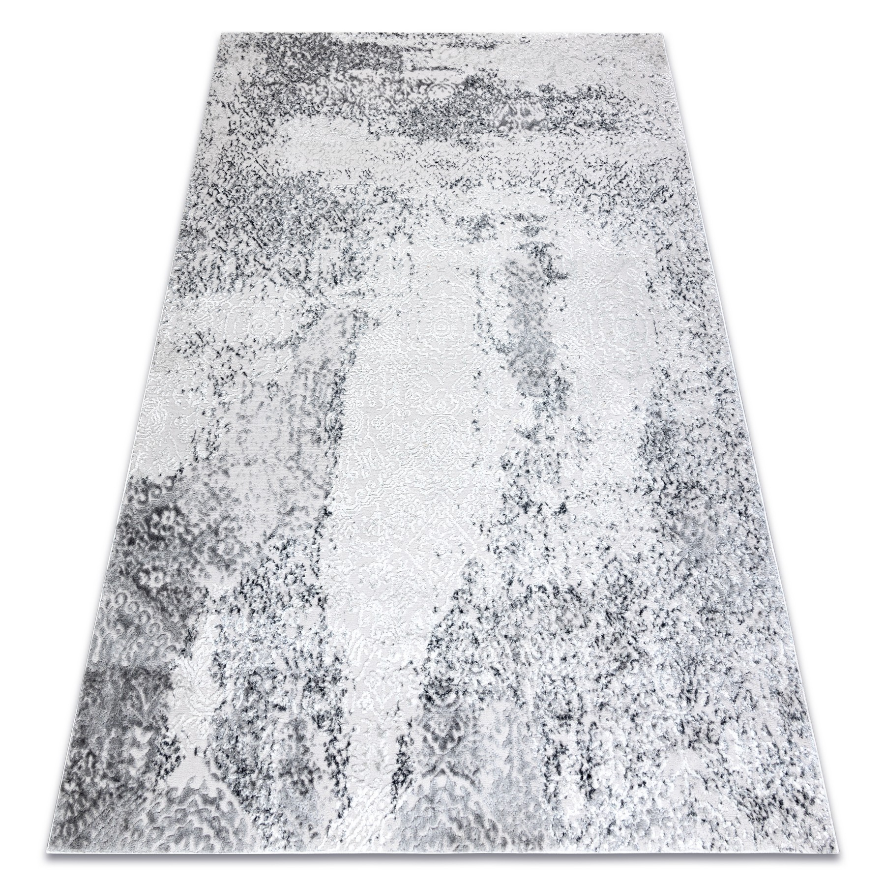 Alfombra mefe moderna 8731 vintage - structural dos niveles de vellón gris 200x290 cm