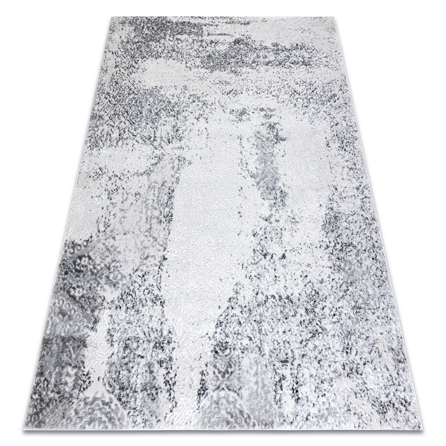 Alfombra mefe moderna 8731 vintage - structural dos niveles de vellón gris 160x220 cm