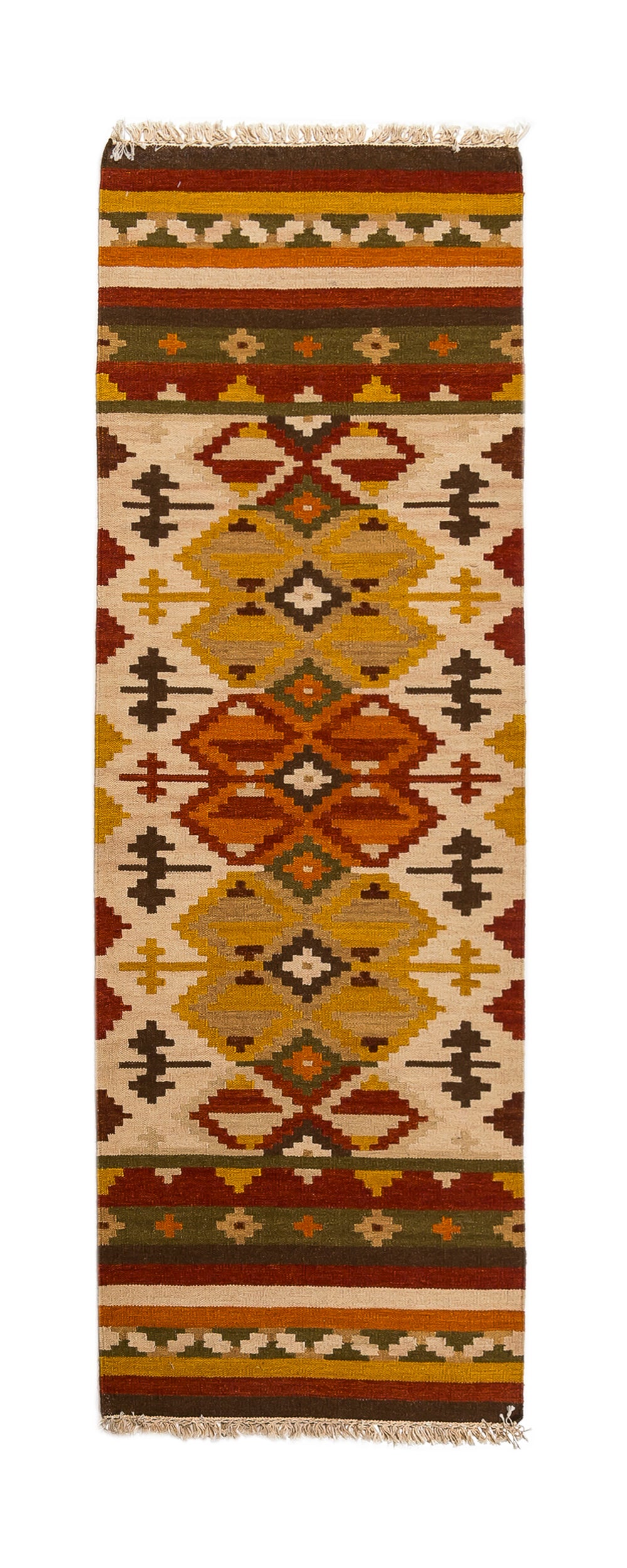 Bawełniany kilim siwa 200x70 cm - Galeria Farah1970