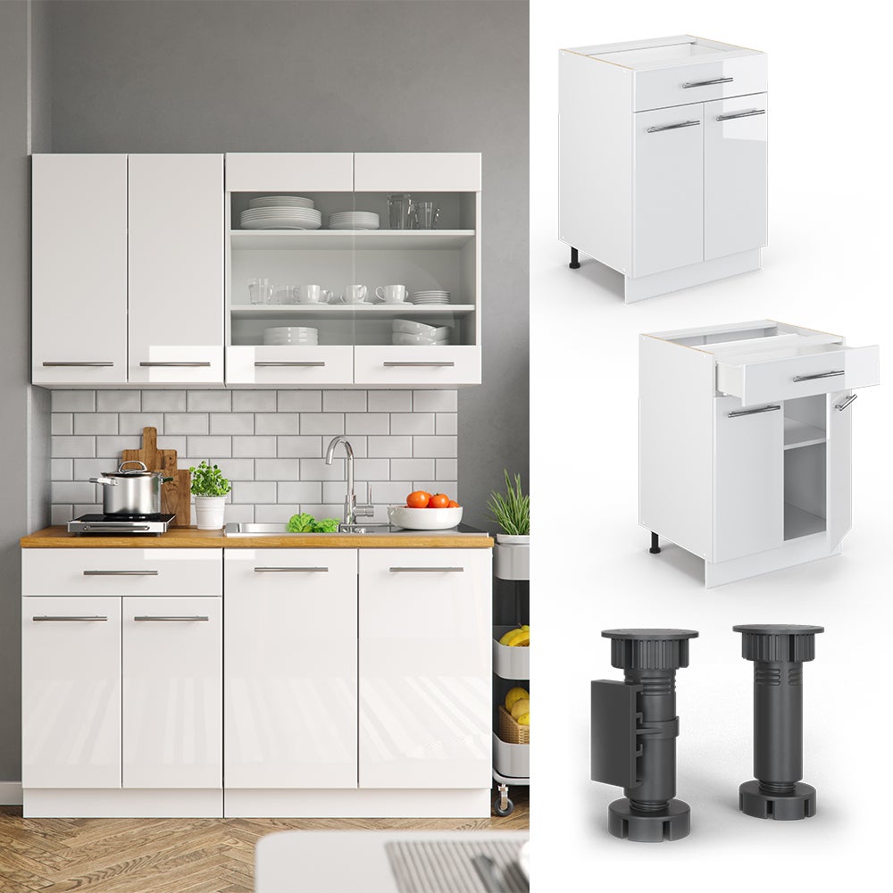 Meuble cuisinière Meuble de cuisine Fame-Line 60 cm blanc