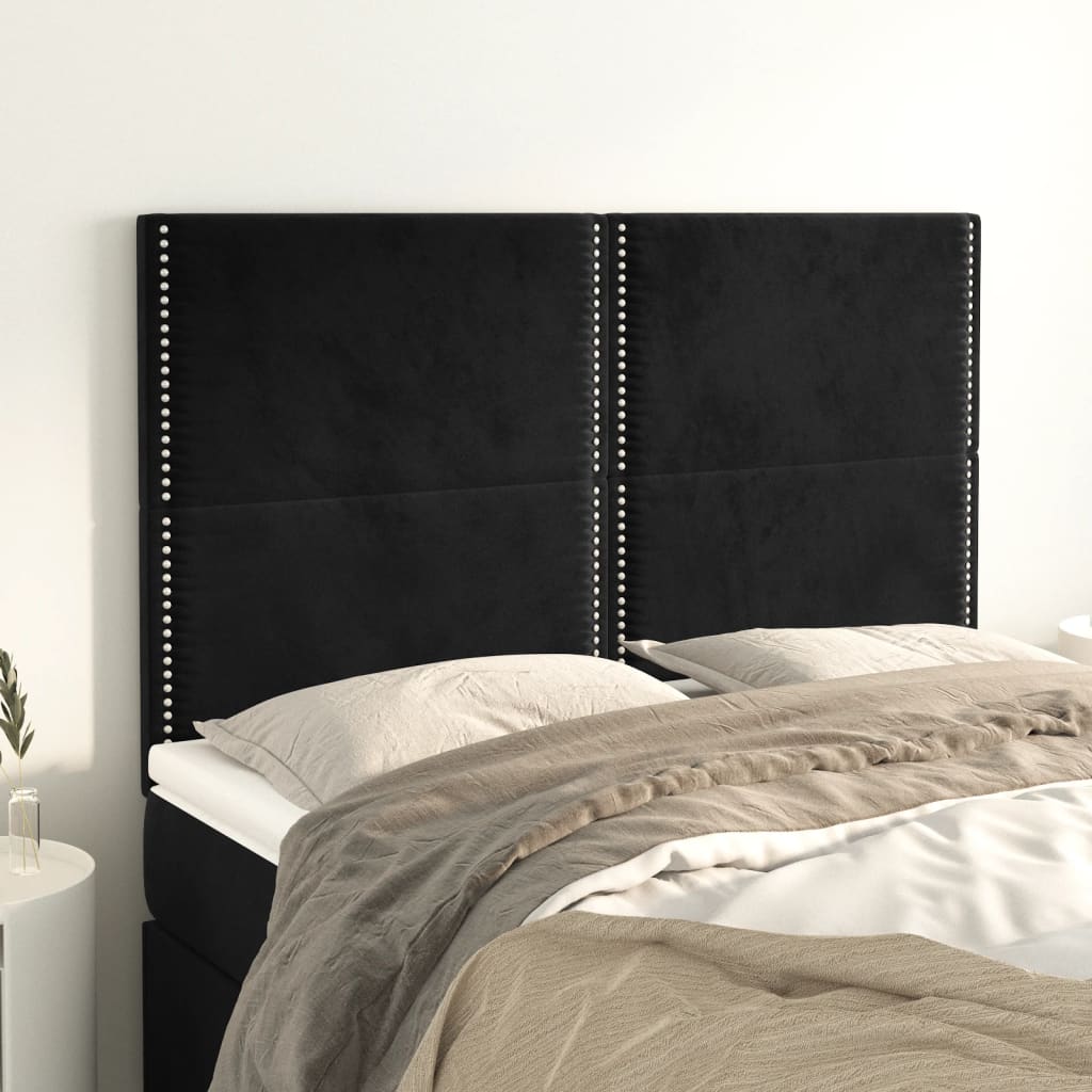 Maison Exclusive - Tête de lit Noir 144x5x118/128 cm Velours - 9