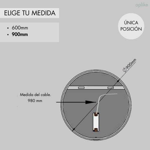 Espejo Redondo Pared con Luz LED - Luz Blanca Neutra (4000K) - Diámetro 90cm | Modelo Palma - 5