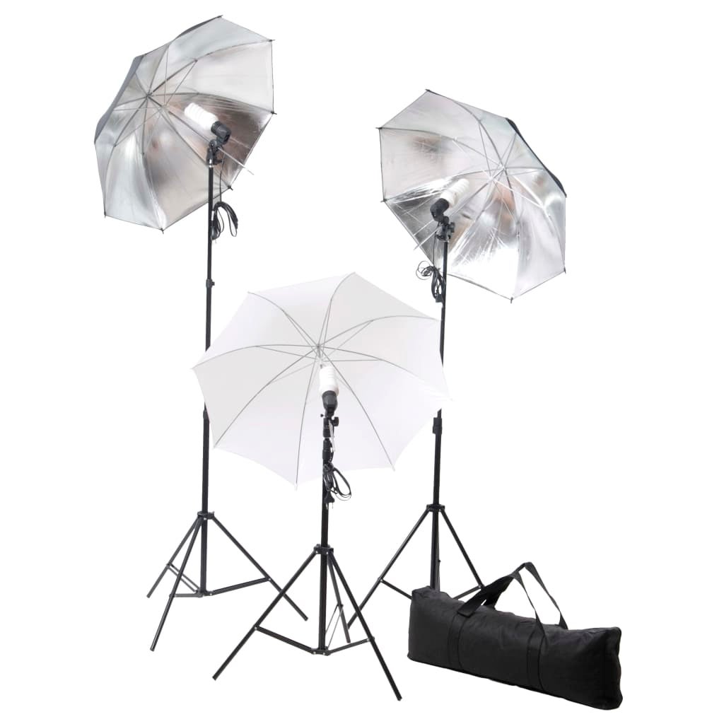 Kit estudio fotográfico lámparas, sombrillas, fondo y reflector cfw50494