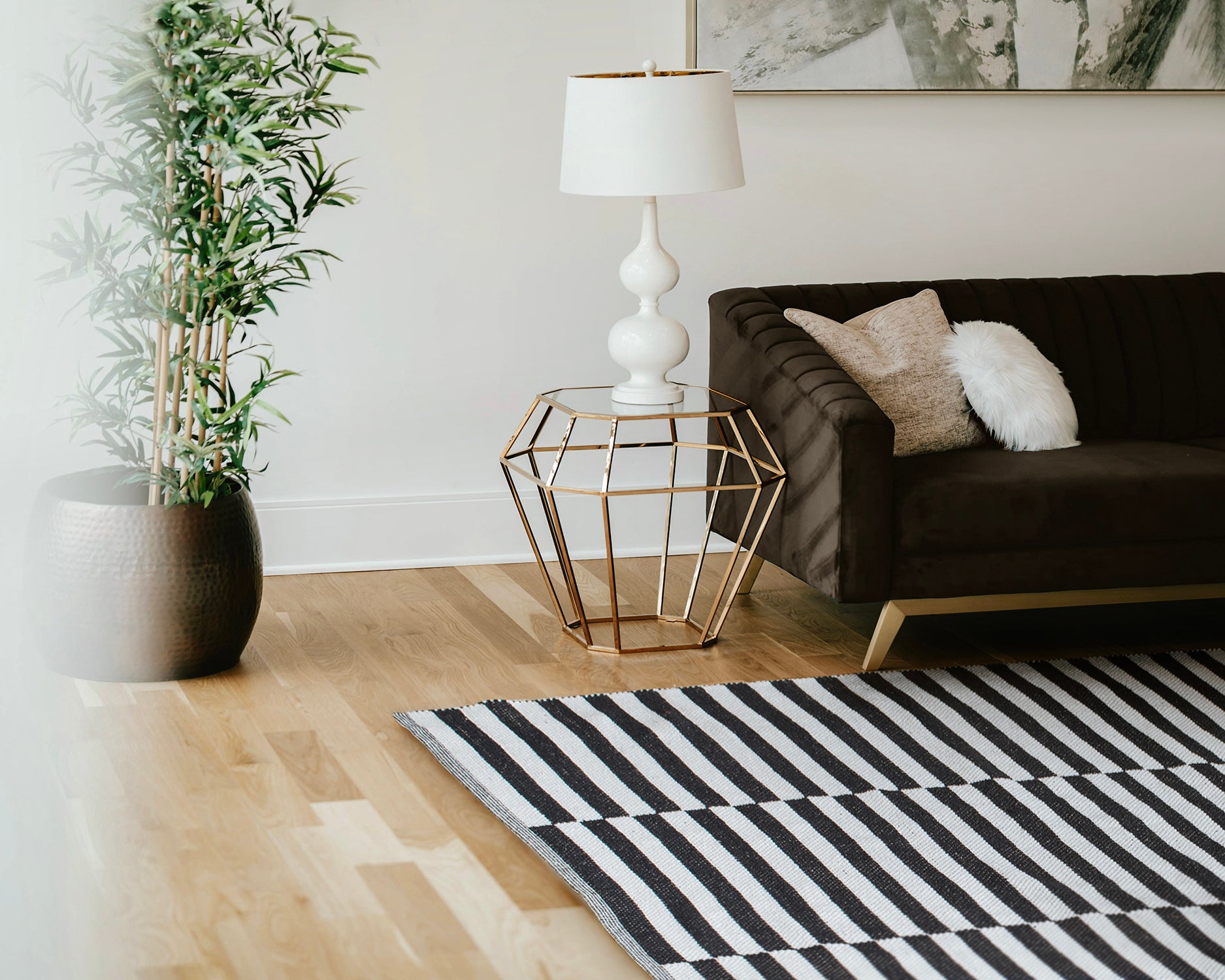 Tapete algodão riscas finas preto e branco 80x200 cm - 3