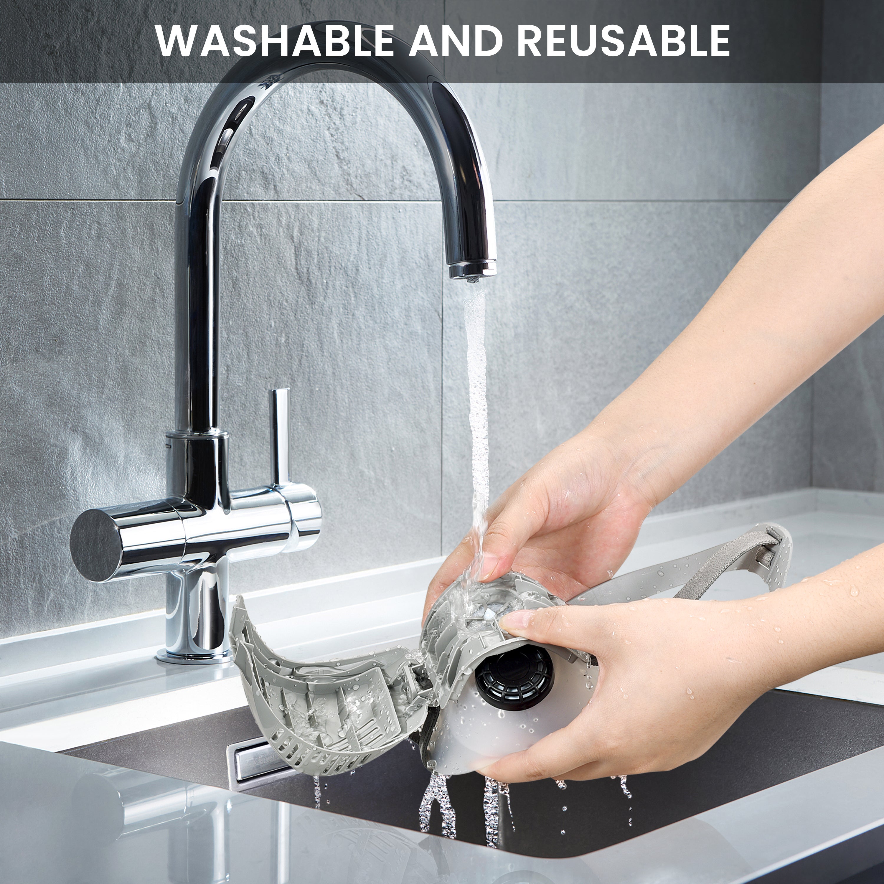 AirGearPro D-200 Masque de Protection Respiratoire Réutilisable, Anti poussière - 4