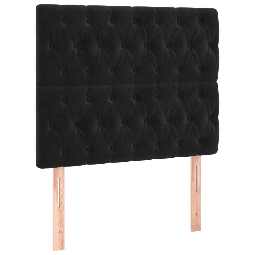 Cadre de lit sans matelas noir 100 x 200 cm en velours - 8