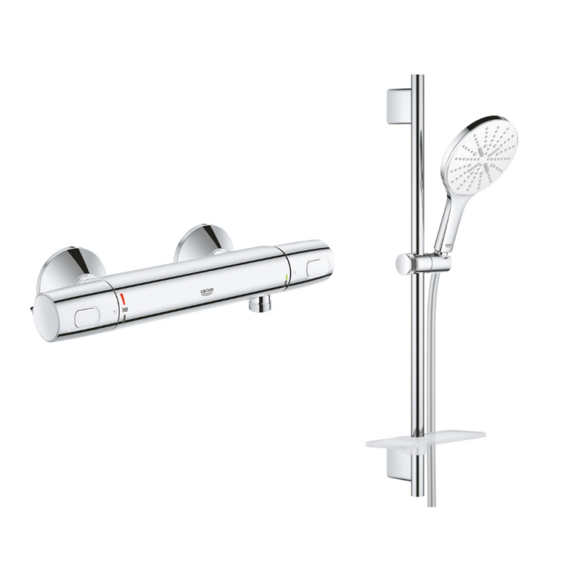 Mezclador termostático de ducha GROHE Precision + set de ducha Grohe ...