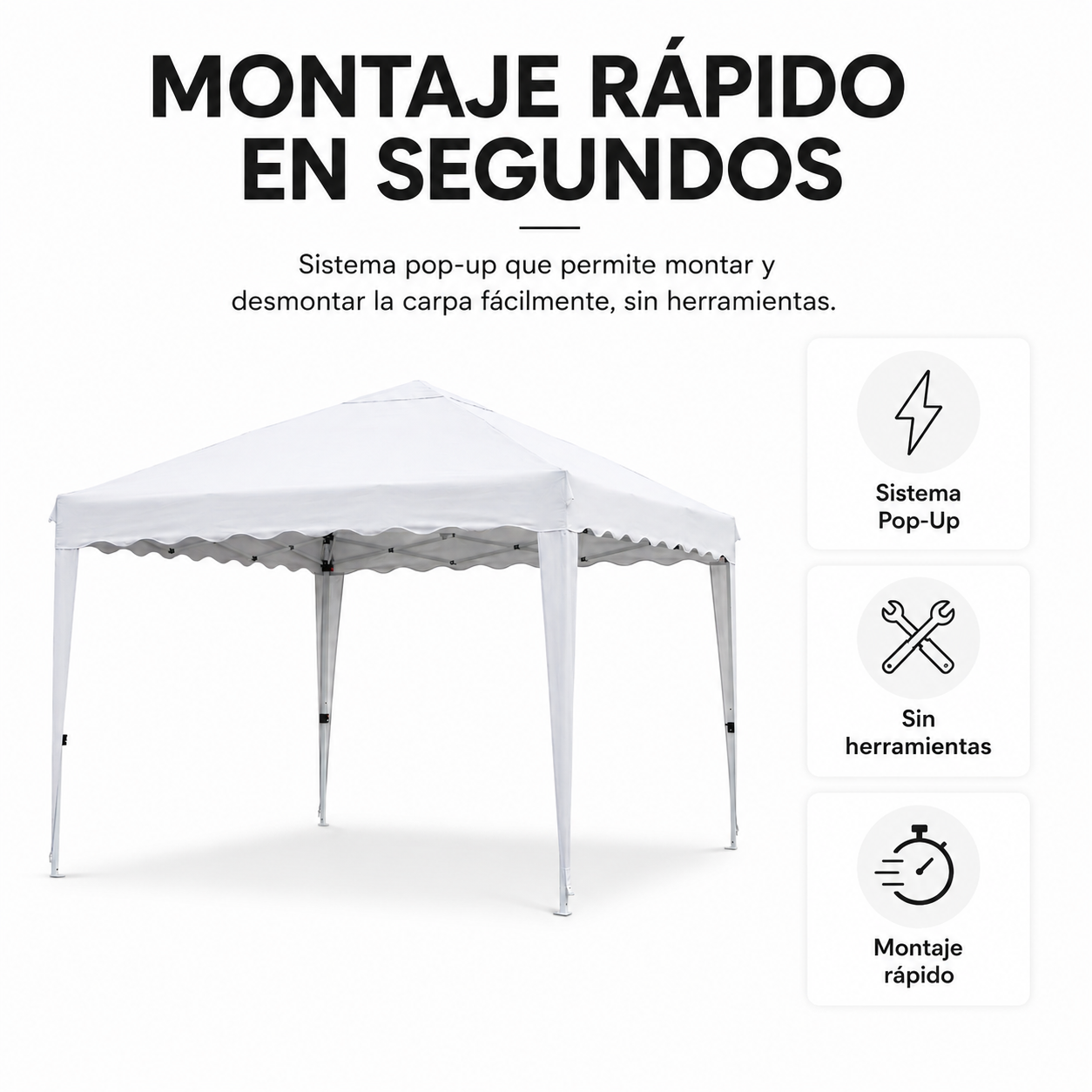 Carpa Impermeable 3x3 m Plegable - 2