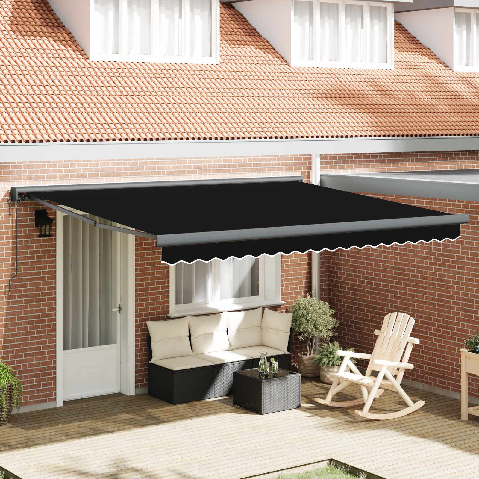 Markiza Czarny 400 × 300 cm Poliester i aluminium vidaXL