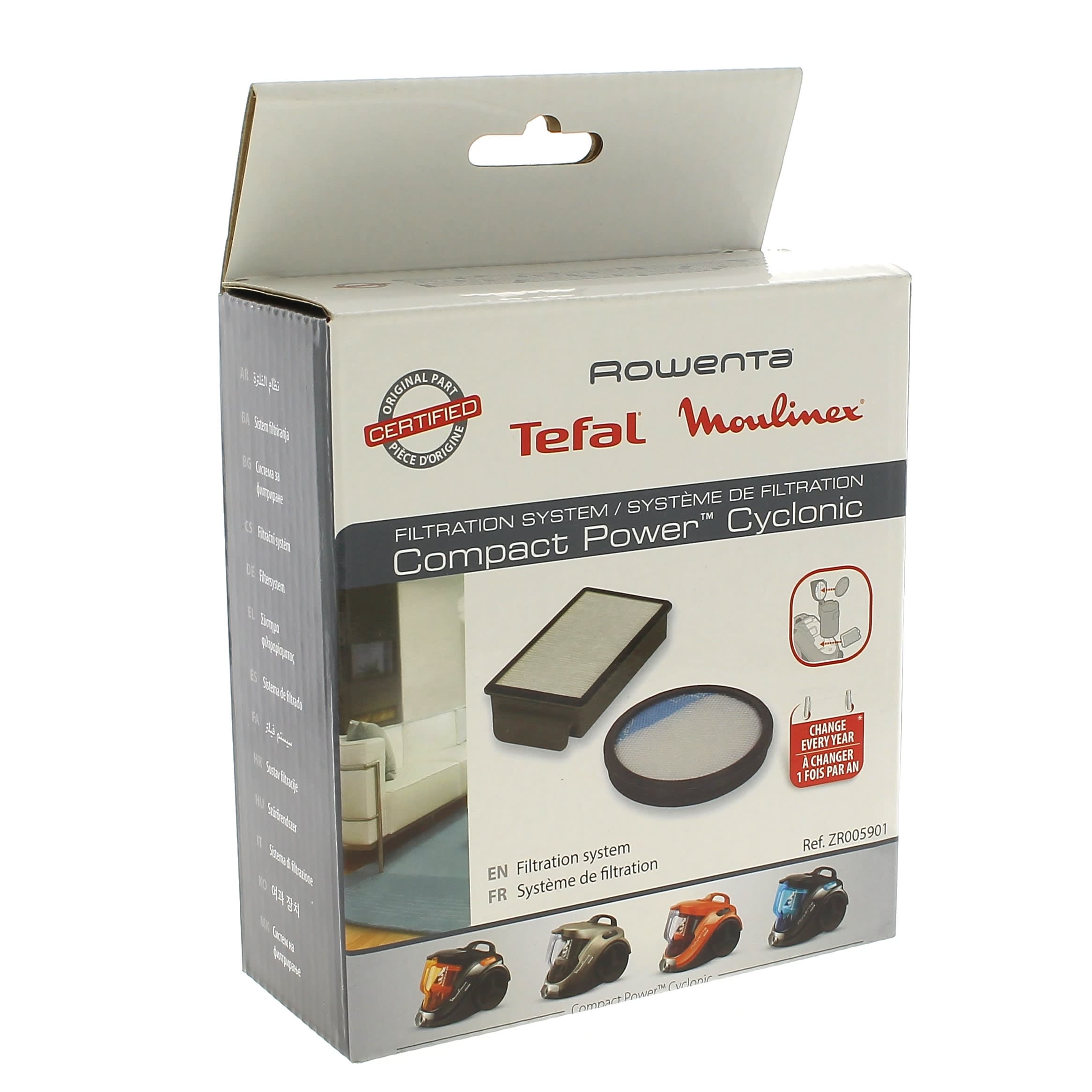 Filtro hepa kit filtro redondo zr005901 para aspiradora rowenta