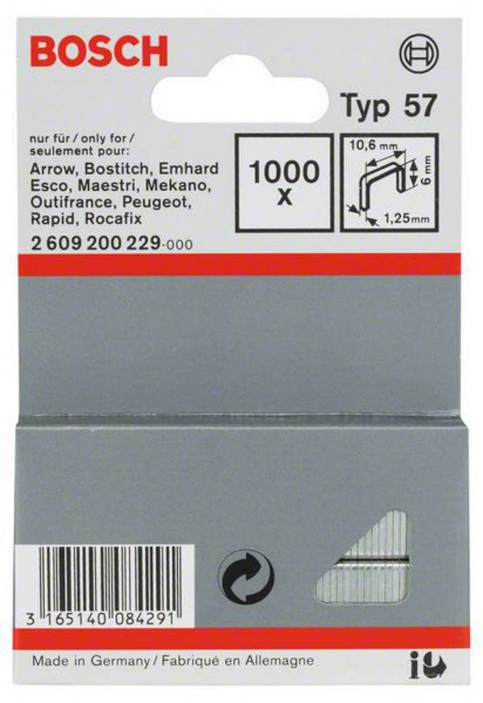 Zszywki Bosch Typ 57 Metalowe 10,6mm x 6mm - 3