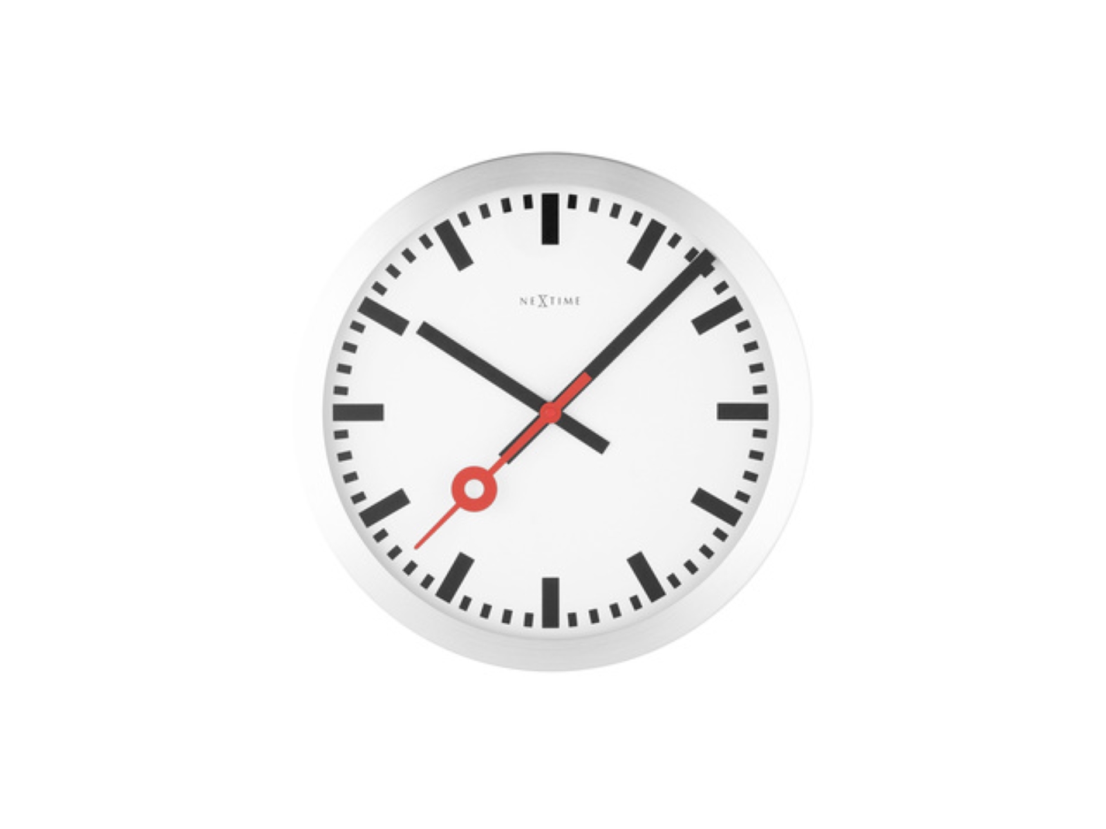 Nextime reloj de pared station sin cifras y con armazón de aluminio - 19 cm de diámetro