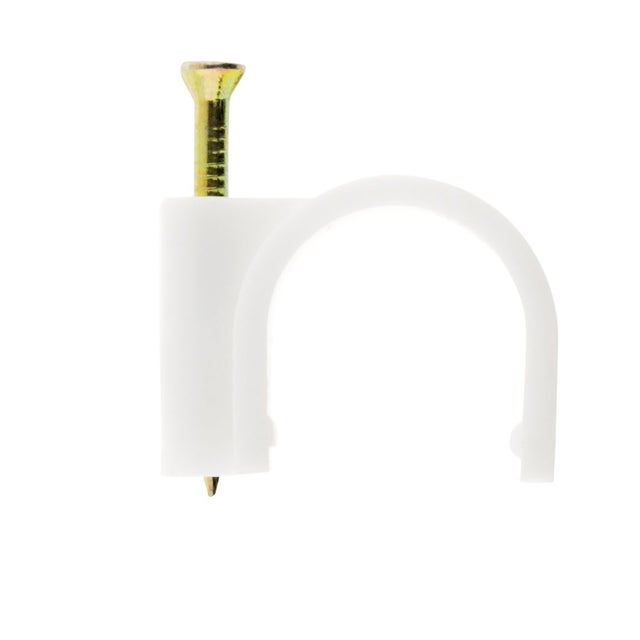 Lot de 20 crochets fixation Ø6mm - Blanc - Zenitech