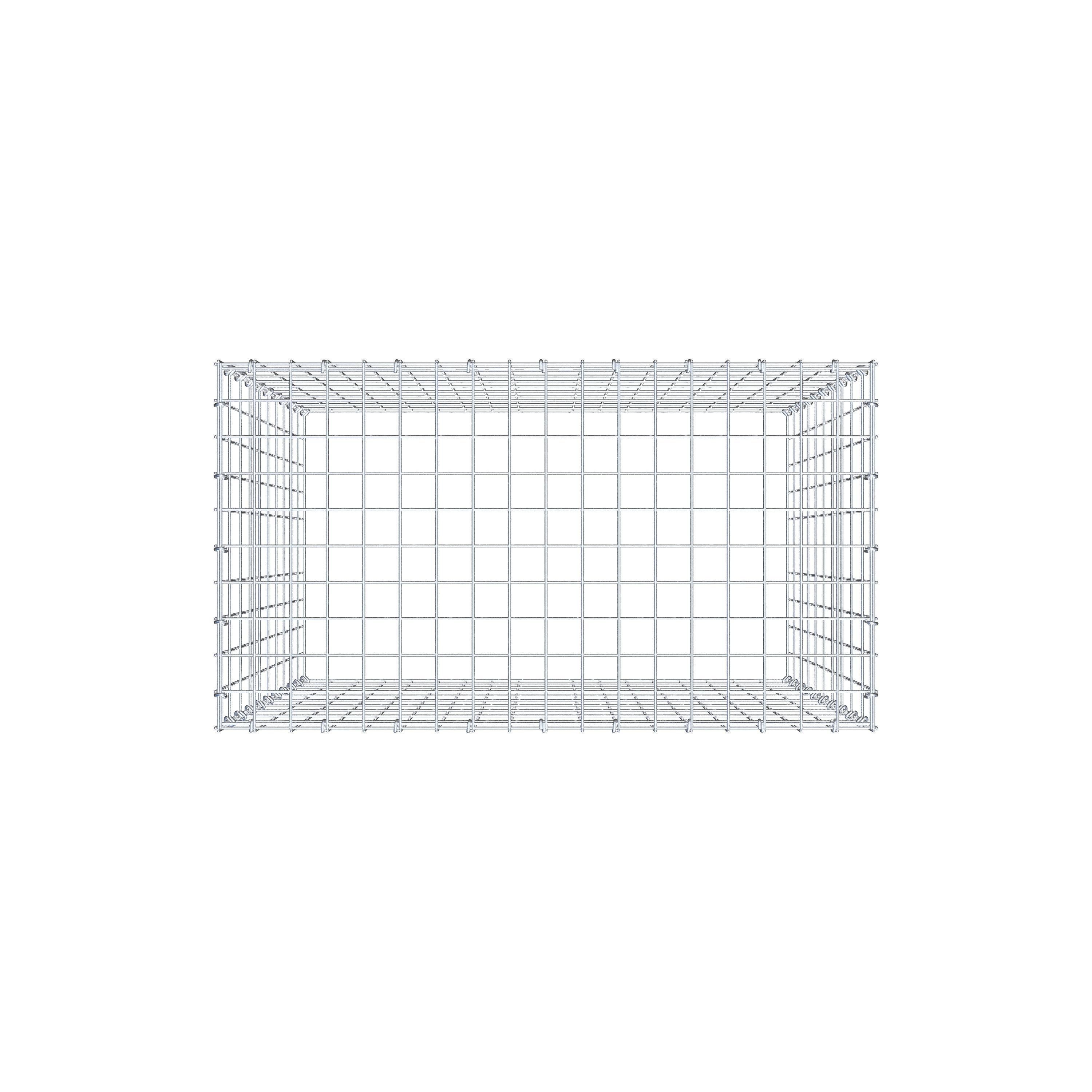 Gavión para apilar en acero galvanizado 100x90x50cm (LxAxP), malla 5 x 10cm, Anillo en C, sin rejilla inferior - 8