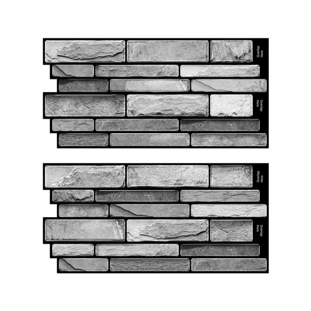 BOMCLAP Piastrelle adesive 3D per paraschizzi, 20 pezzi, carta da parati autoadesiva impermeabile, antimacchia e resistente (grigio)