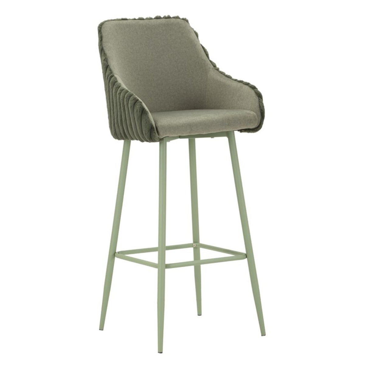Zestaw 2 wysokich stołków Poitiers, Poliester, Zielony, Seven Design