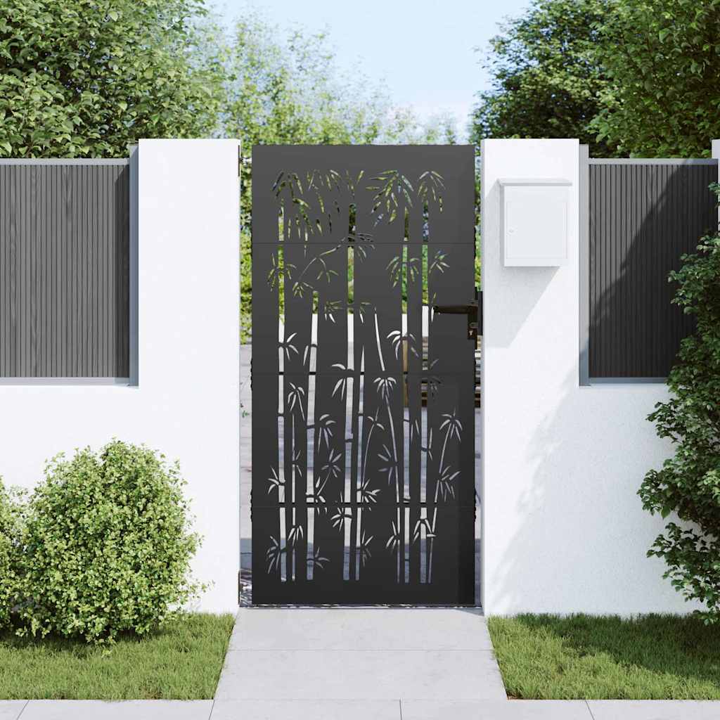 Porte de Jardin Noir 85 x 200 cm Acier peint par poudre vidaXL - 4