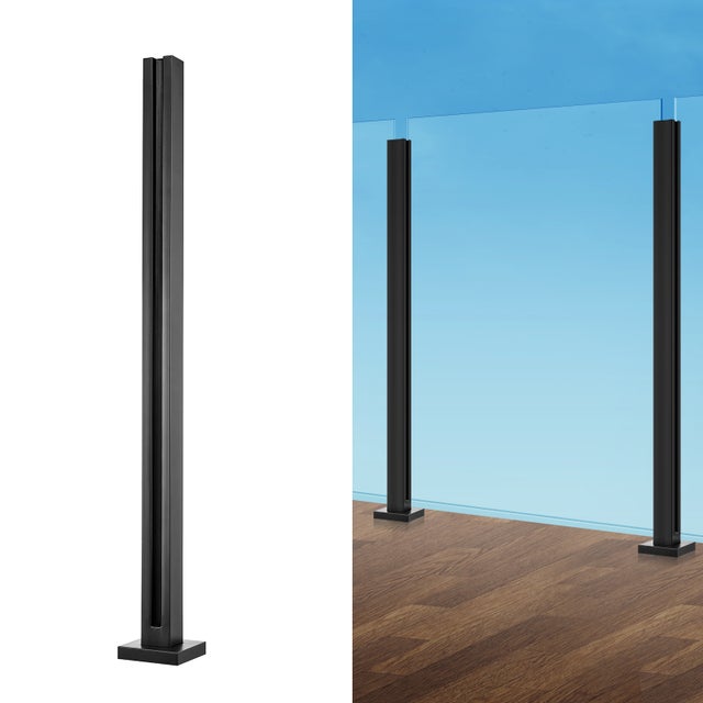 Abraçadeira de vidro em aço inoxidável 304,VEVOR abraçadeira de cerca de vidro de 950 mm altura,suporte de calhas de vidro temperado de 10 mm-12 mm