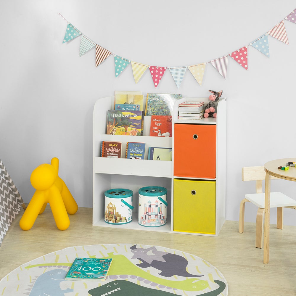 Bibliothèque pour Chambre enfant en MDF Blanc H. 88 x l. 89 x P. 35 cm - 2