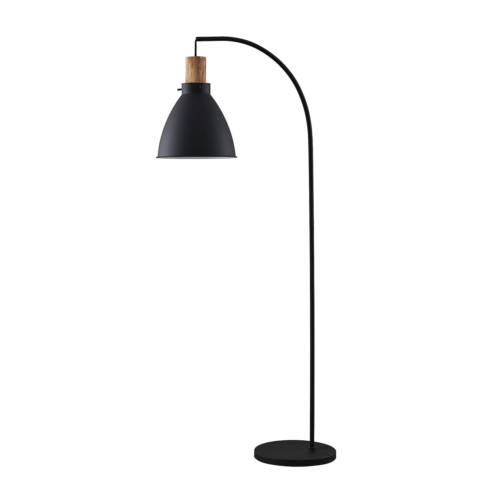 Lindby lampe sur pied Trebale, noir, bois, 154 cm, E27, Lampadaire Sur ...