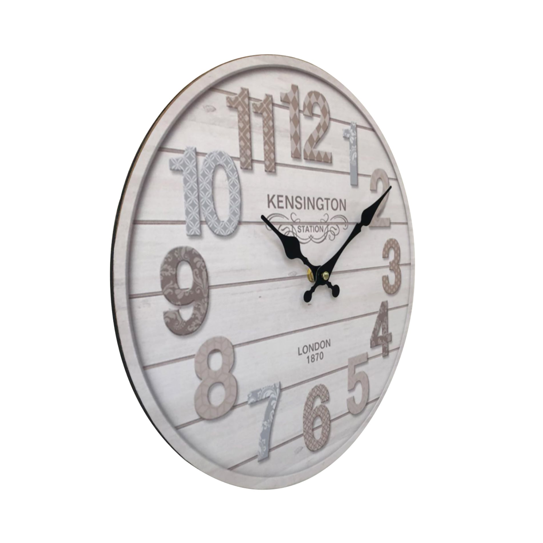 Horloge Murale Rebecca Mobili Mdf Blanc Séjour Cuisine 33.8x33.8x4 - 4